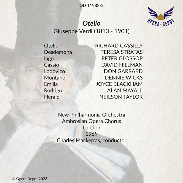 Verdi: Otello (In English) - Cassilly, Stratas, Glossop, Garrard; Mackerras. London, 1969