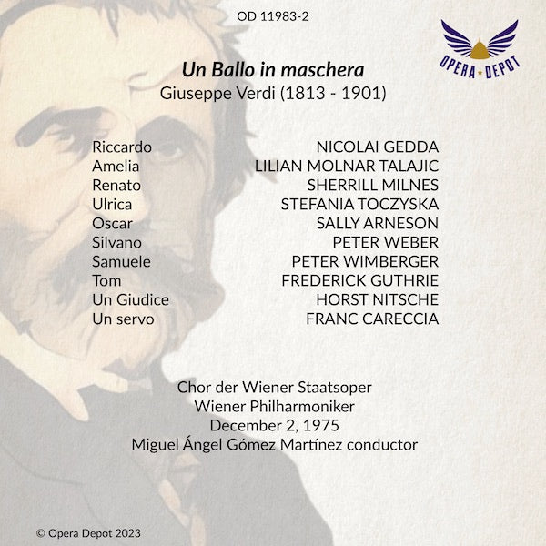 Verdi: Un Ballo in maschera - Gedda, Molnar Talajic, Milnes, Toczyska; Martinez. Wien, 1975