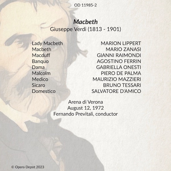 Verdi: Macbeth - Zanasi, Lippert, G. Raimondi, Ferrin, de Palma; Previtali. Verona, 1972