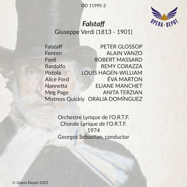 Verdi: Falstaff - Glossop, Marton, Domínguez, Vanzo, Massard; Sebastian. Paris, 1974