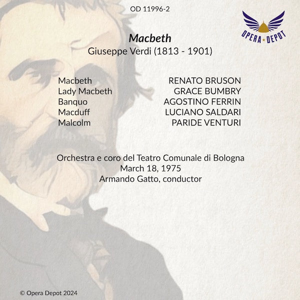Verdi: Macbeth - Bruson, Bumbry, Ferrin, Saldari; Gatto. Bologna, 1975
