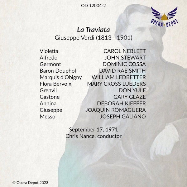 Verdi: La Traviata - Neblett, J. Stewart, Cossa; Nance. 1971