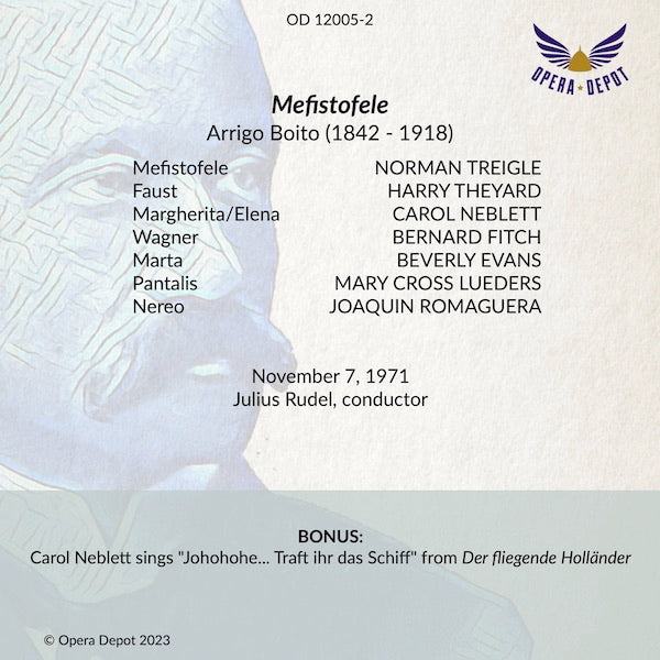 Boito: Mefistofele - Treigle, Theyard, Neblett; Rudel. 1971
