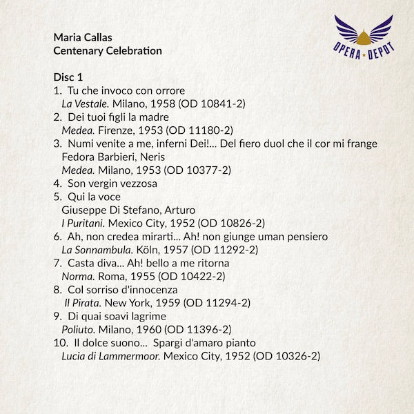 Compilation: Maria Callas - Excerpts from La Vestale, Medea, Puritani, Sonnambula, Norma, Pirata, Aida Tosca and more