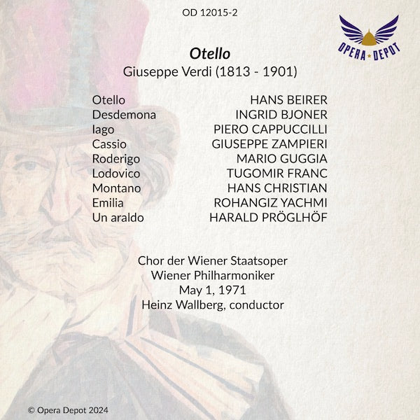 Verdi: Otello - Beirer, Bjoner, Cappuccilli, G. Zampieri; Wallberg. Wien, 1971