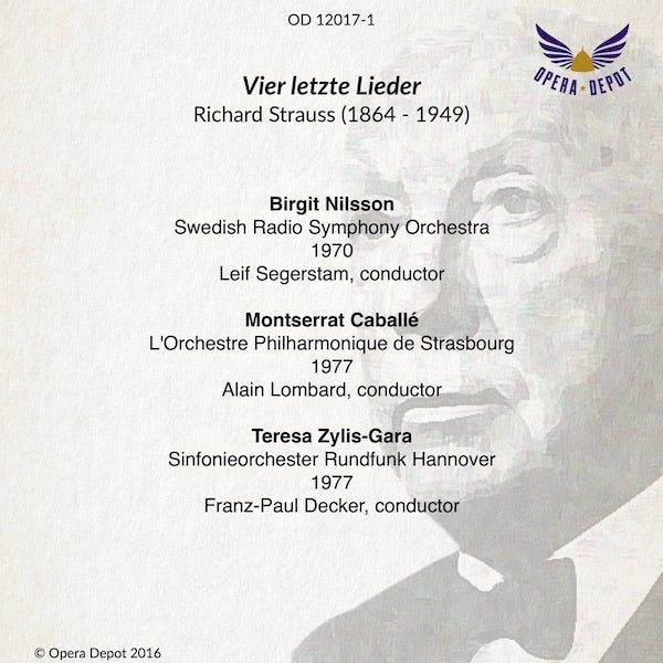 Strauss: 4 letzte Lieder - Birgit Nilsson, Montserrat Caballé, Teresa Zylis-Gara