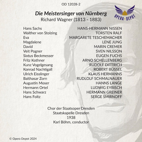 Wagner: Die Meistersinger von Nürnberg - Nissen, Ralf, Teschemacher, Fuchs, S. Nilsson; Böhm. Dresden, 1938