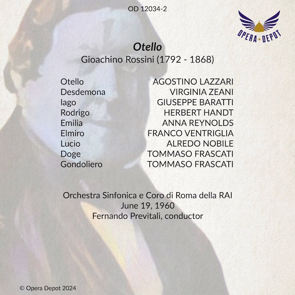 Rossini: Otello - Lazzari, Zeani, Baratti, Handt, Reynolds; Previtali. Roma, 1960