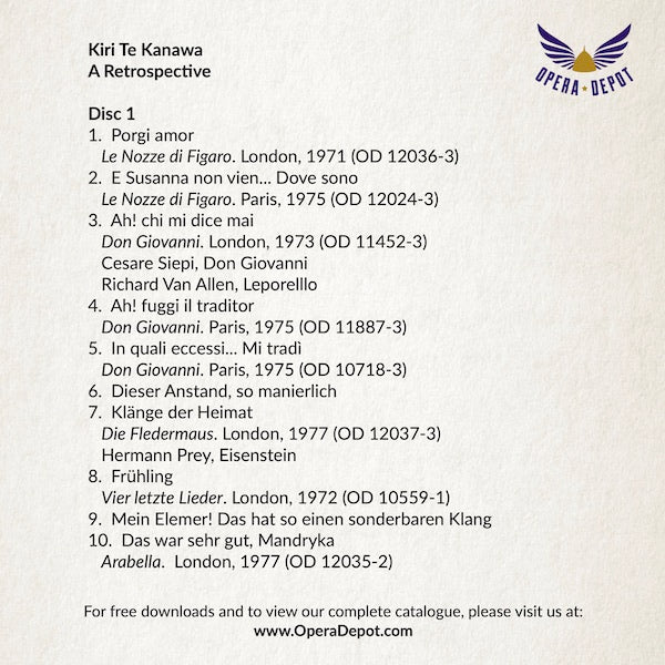 Compilation: Kiri Te Kanawa - Excerpts from Figaro, Don Giovanni, Fledermaus, Arabella, Carmen, Faust, Boccanegra, Bohème and more