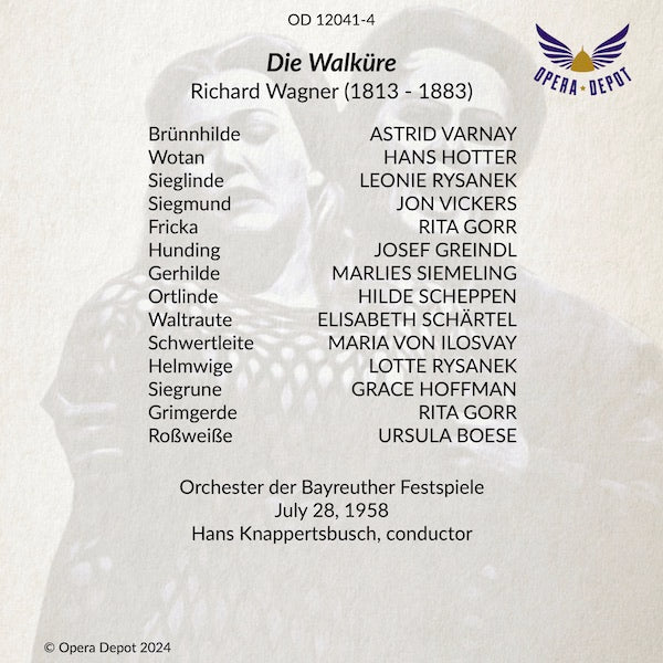 Wagner: Die Walküre - Varnay, Hotter, Rysanek, Vickers, Gorr, Greindl. Knappertbusch. Bayreuth, 1958